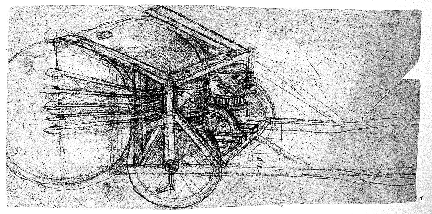 Leonardo da Vinci's sketch of a mechanical drum