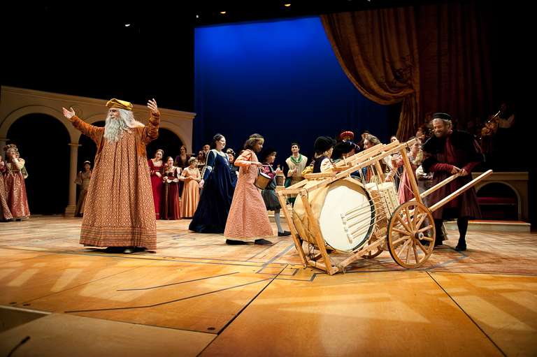 Mechanical drum on stage with Washington Revels